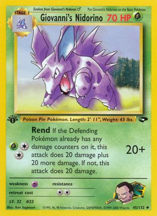 Image of Giovanni's Nidorino (45/132) [Gym Challenge 1st Edition]