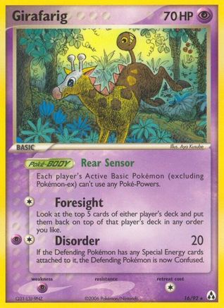 Image of Girafarig (16/92) (Stamped) [EX: Legend Maker]