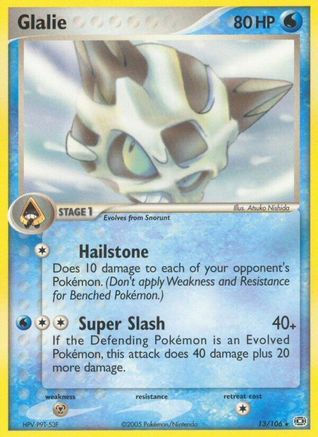 Image of Glalie (13/106) (Stamped) [EX: Emerald]