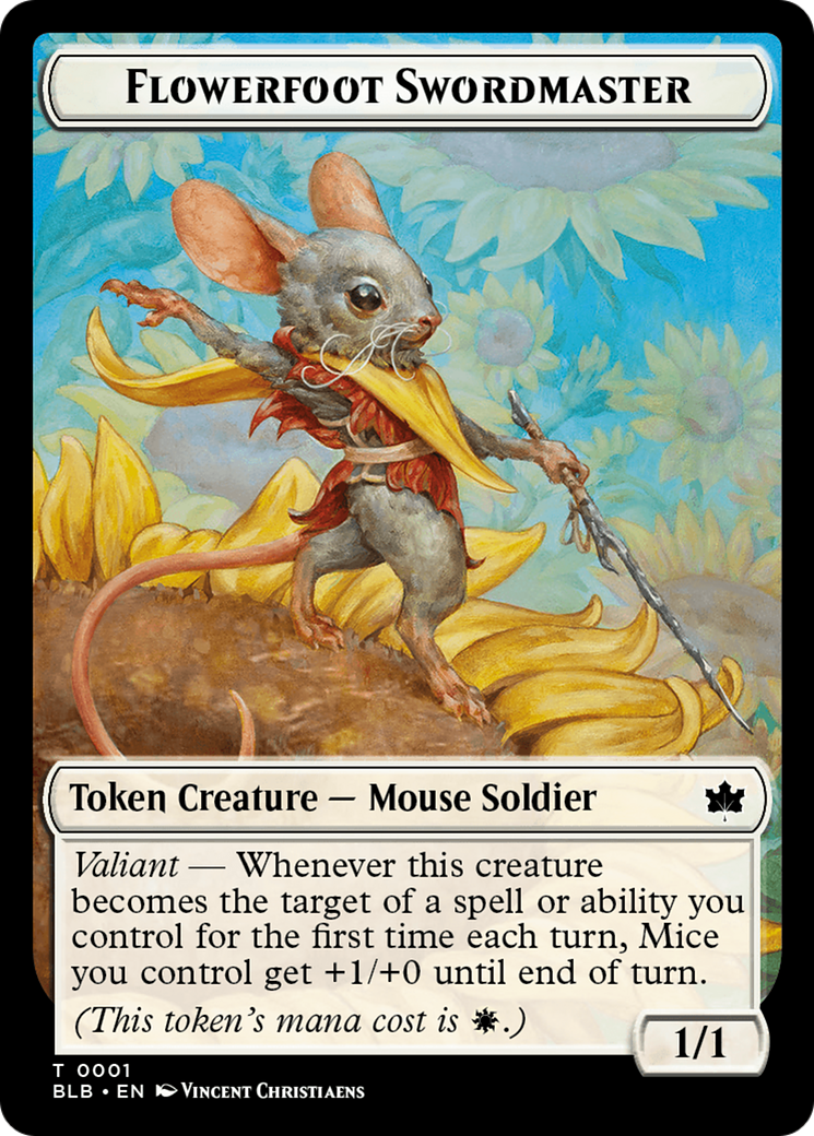 Image of Rabbit // Flowerfoot Swordmaster Double-Sided Token [Bloomburrow Tokens]