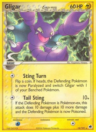 Image of Gligar (16/101) (Delta Species) (Stamped) [EX: Dragon Frontiers]