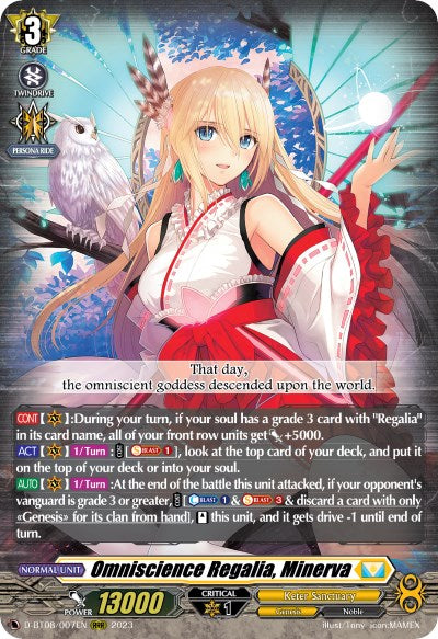 Image of Omniscience Regalia, Minerva (D-BT08/007EN) [Minerva Rising]