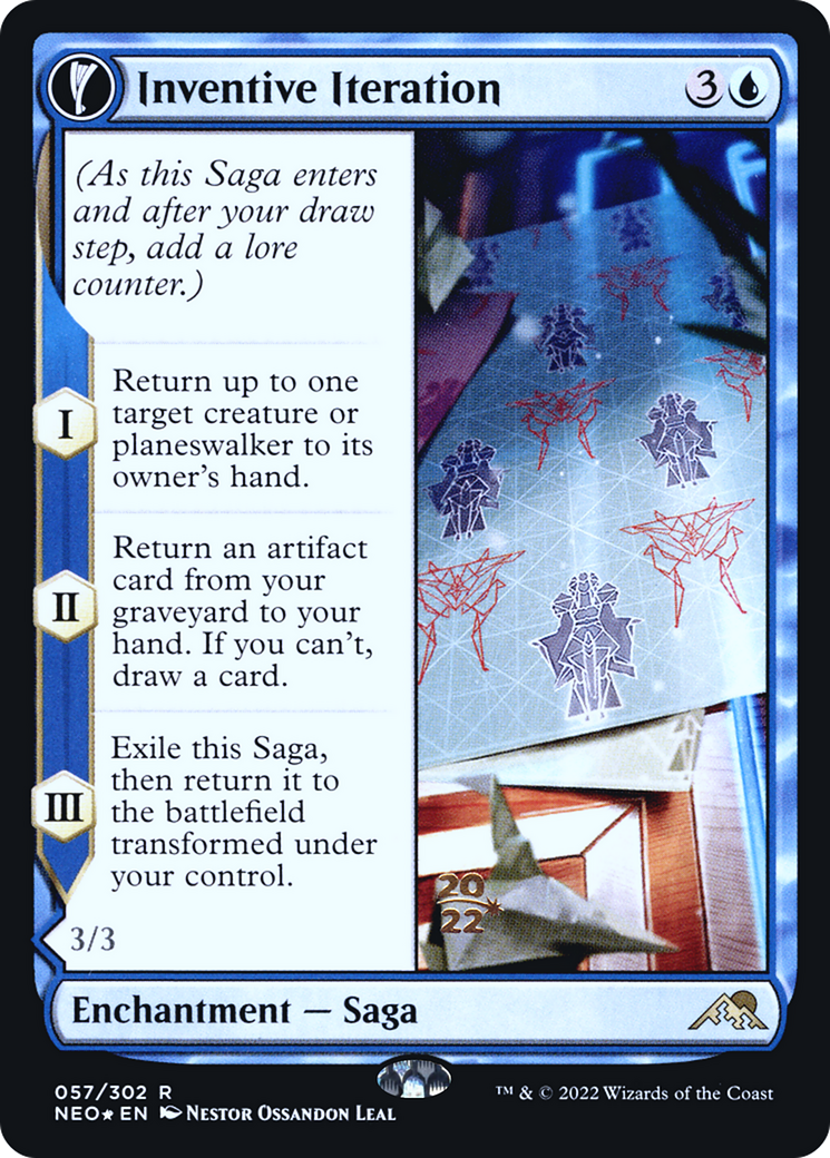 Image of Inventive Iteration // Living Breakthrough [Kamigawa: Neon Dynasty Prerelease Promos]