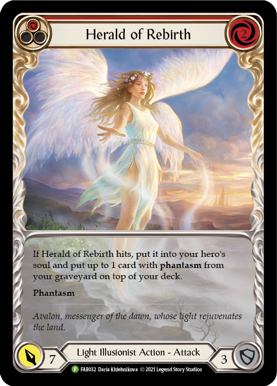 Image of Herald of Rebirth (Red) [FAB032] (Promo)  Rainbow Foil