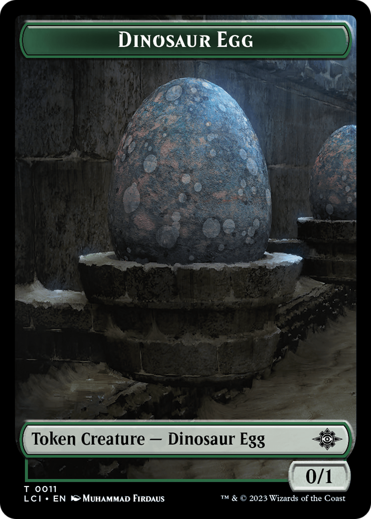 Image of Dinosaur Egg // Dinosaur (0010) Double-Sided Token [The Lost Caverns of Ixalan Tokens]