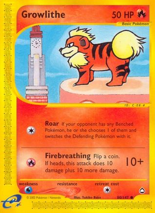 Image of Growlithe (80/147) [Aquapolis]