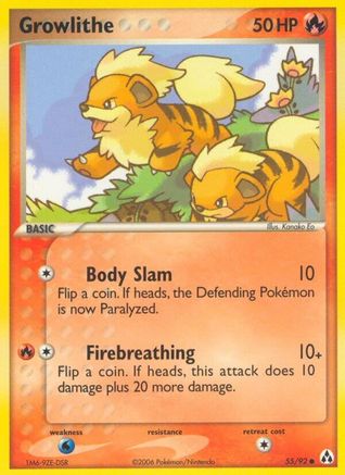 Image of Growlithe (55/92) (Stamped) [EX: Legend Maker]