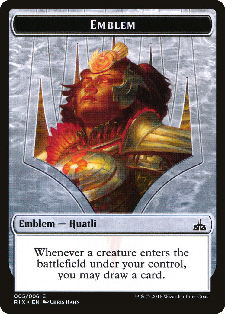 Image of Huatli, Radiant Champion Emblem [Rivals of Ixalan Tokens]