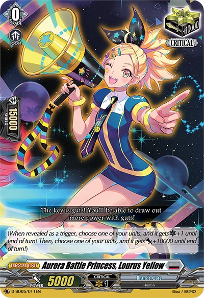 Image of Aurora Battle Princess, Lourus Yellow (D-SD05/011EN) [Tomari Seto: Aurora Valkyrie]
