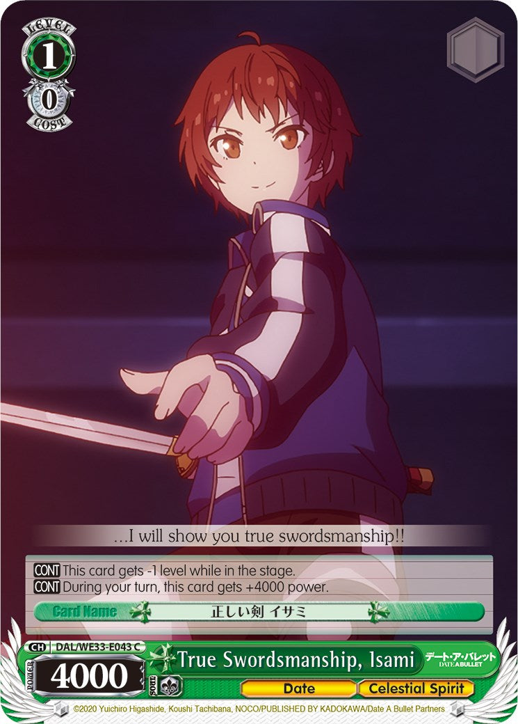 Image of True Swordsmanship, Isami (DAL/WE33-E043 C) (Parallel Foil) [Date A Bullet]