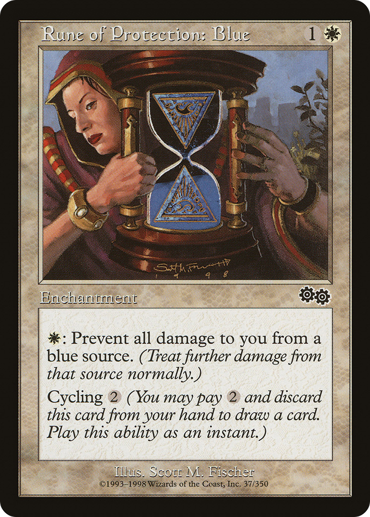 Image of Rune of Protection: Blue [Urza's Saga]