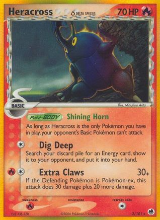 Image of Heracross (3/101) (Delta Species) (Stamped) [EX: Dragon Frontiers]