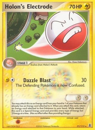 Image of Holon's Electrode (21/113) (Stamped) [EX: Delta Species]