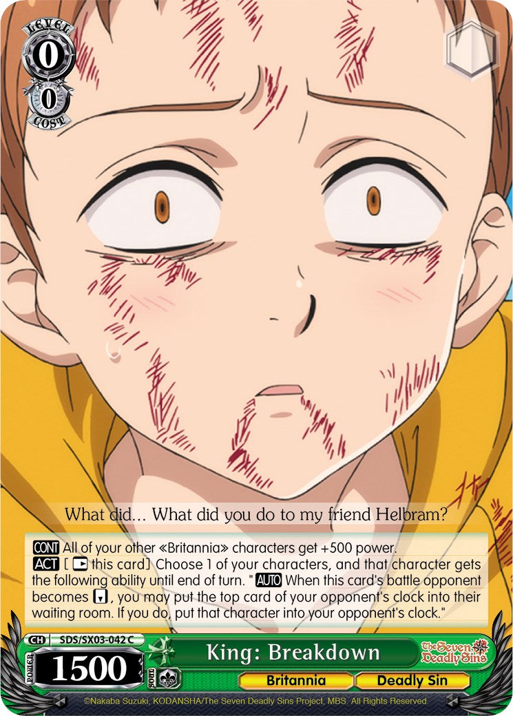 Image of King: Breakdown (SDS/SX03-042 C) [The Seven Deadly Sins]