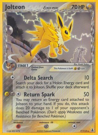 Image of Jolteon (7/113) (Delta Species) (Stamped) [EX: Delta Species]