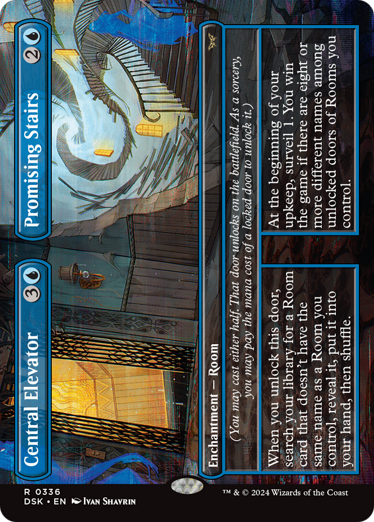 Image of Central Elevator // Promising Stairs (Borderless) [Duskmourn: House of Horror]