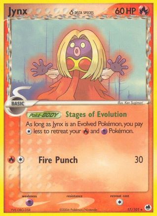 Image of Jynx (17/101) (Delta Species) (Stamped) [EX: Dragon Frontiers]