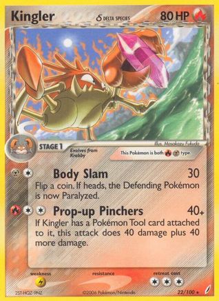 Image of Kingler (22/100) (Delta Species) (Stamped) [EX: Crystal Guardians]