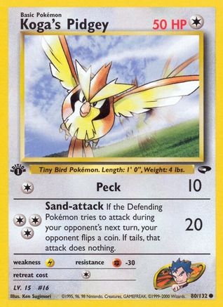 Image of Koga's Pidgey (80/132) [Gym Challenge 1st Edition]