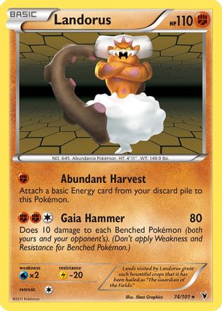 Image of Landorus (74/101) [Black & White: Noble Victories]