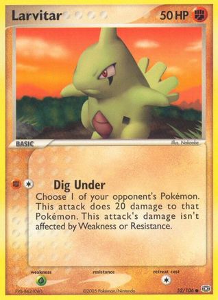 Image of Larvitar (52/106) (Stamped) [EX: Emerald]