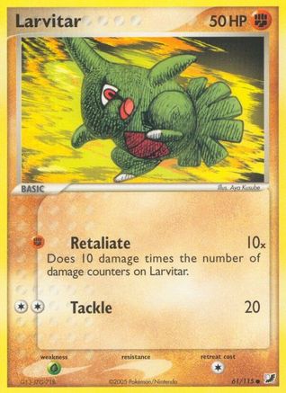 Image of Larvitar (61/115) (Stamped) [EX: Unseen Forces]