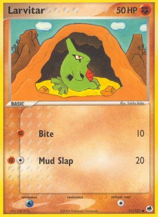 Image of Larvitar (51/101) (Stamped) [EX: Dragon Frontiers]