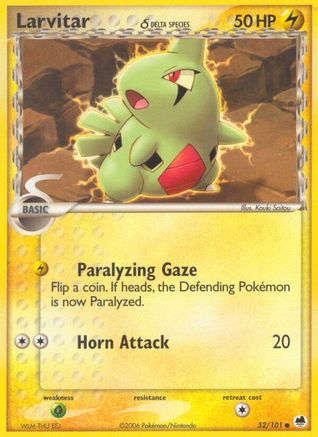 Image of Larvitar (52/101) (Delta Species) (Stamped) [EX: Dragon Frontiers]