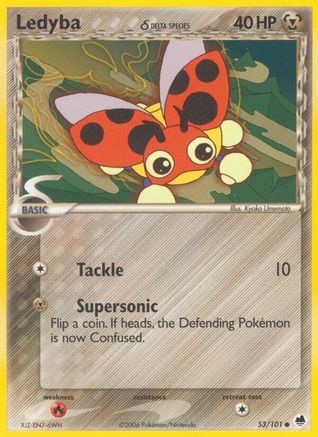 Image of Ledyba (53/101) (Delta Species) (Stamped) [EX: Dragon Frontiers]