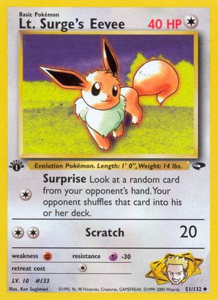 Image of Lt. Surge's Eevee (51/132) [Gym Challenge 1st Edition]