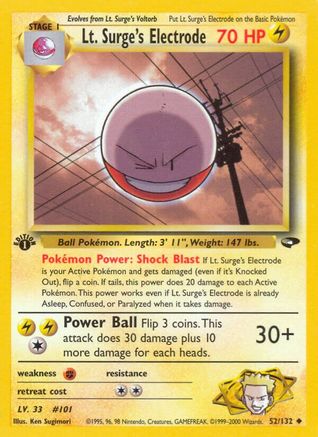 Image of Lt. Surge's Electrode (52/132) [Gym Challenge 1st Edition]