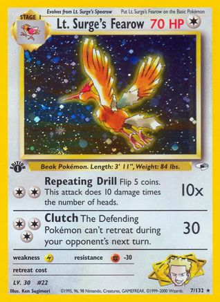 Image of Lt. Surge's Fearow (7/132) [Gym Heroes 1st Edition]