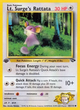 Image of Lt. Surge's Rattata (85/132) [Gym Challenge 1st Edition]
