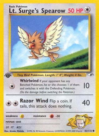 Image of Lt. Surge's Spearow (83/132) [Gym Heroes 1st Edition]