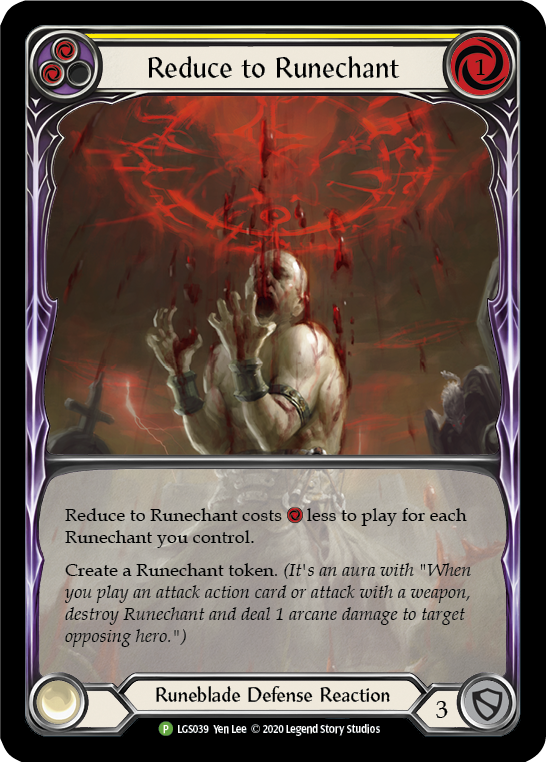 Image of Reduce to Runechant (Yellow) [LGS039] (Promo)  Rainbow Foil