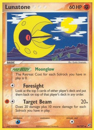 Image of Lunatone (36/107) (Stamped) [EX: Deoxys]