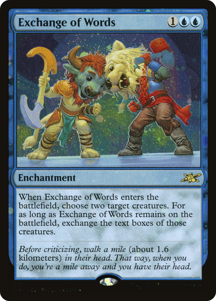 Image of Exchange of Words (Galaxy Foil) [Unfinity]