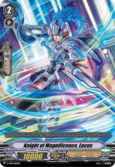 Image of Knight of Magnificence, Lucus (V-TD11/004EN) [Altmile]