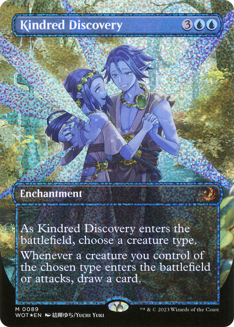 Image of Kindred Discovery (Anime Borderless) (Confetti Foil) [Wilds of Eldraine: Enchanting Tales]