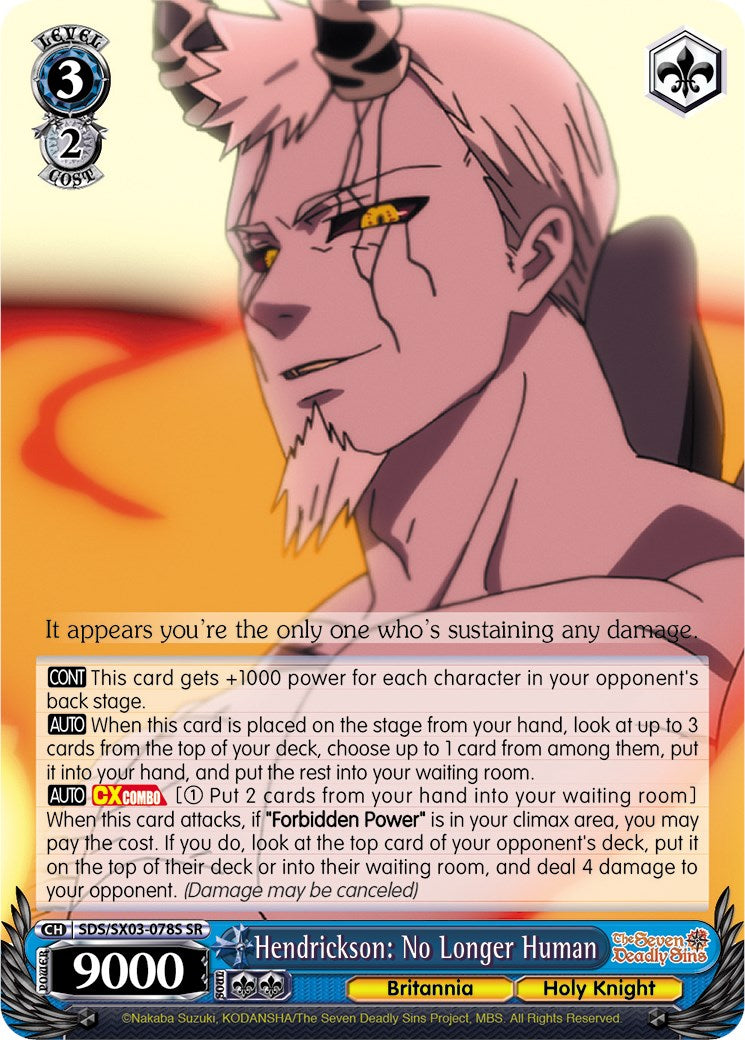 Image of Hendrickson: No Longer Human (SDS/SX03-078S SR) [The Seven Deadly Sins]