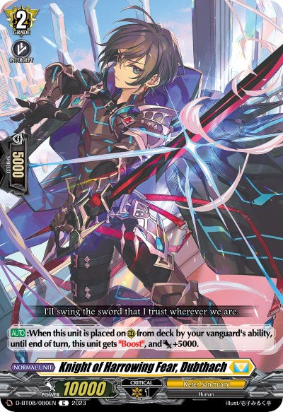 Image of Knight of Harrowing Fear, Dubthach (D-BT08/080EN) [Minerva Rising]