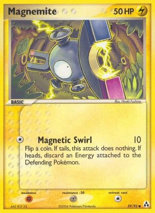 Image of Magnemite (59/92) (Stamped) [EX: Legend Maker]
