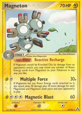 Image of Magneton (22/92) (Stamped) [EX: Legend Maker]