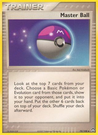 Image of Master Ball (78/108) (Stamped) [EX: Power Keepers]
