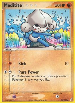 Image of Meditite (56/100) (Stamped) [EX: Crystal Guardians]