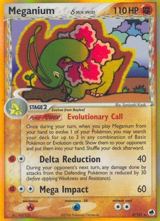 Image of Meganium (4/101) (Delta Species) (Stamped) [EX: Dragon Frontiers]