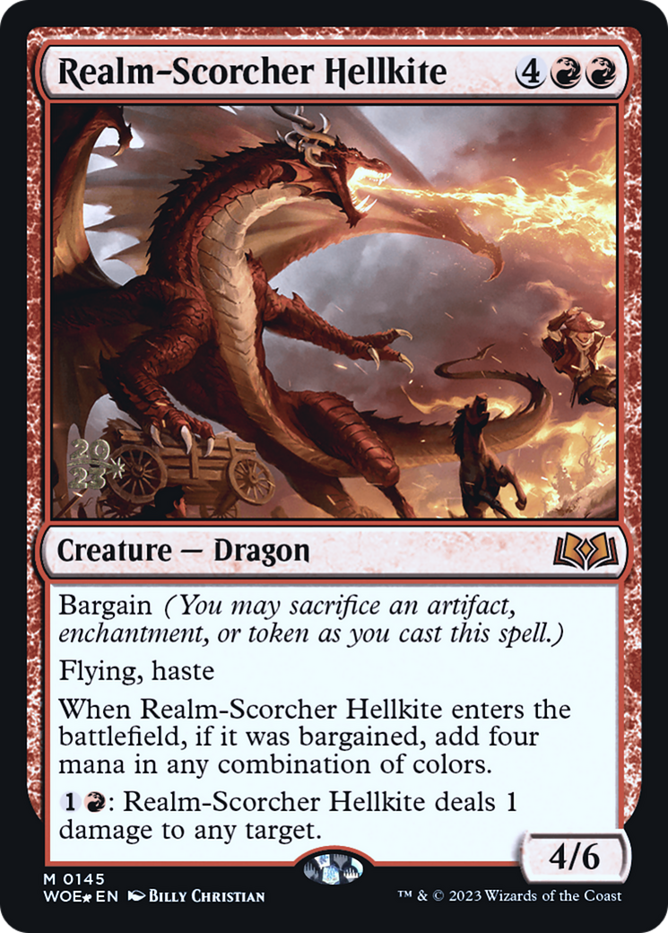 Image of Realm-Scorcher Hellkite [Wilds of Eldraine Prerelease Promos]