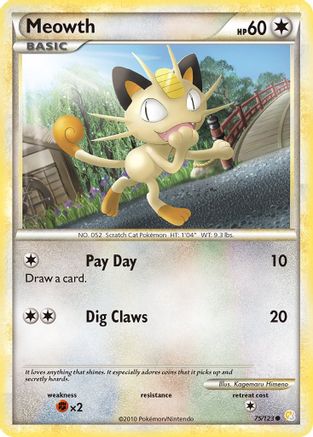 Image of Meowth (75/123) [HeartGold & SoulSilver: Base Set]