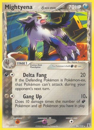 Image of Mightyena (24/113) (Delta Species) (Stamped) [EX: Delta Species]