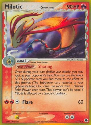 Image of Milotic (5/101) (Delta Species) (Stamped) [EX: Dragon Frontiers]